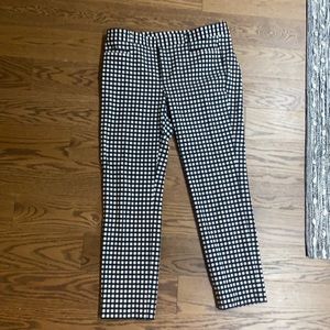 Cropped black plaid pants